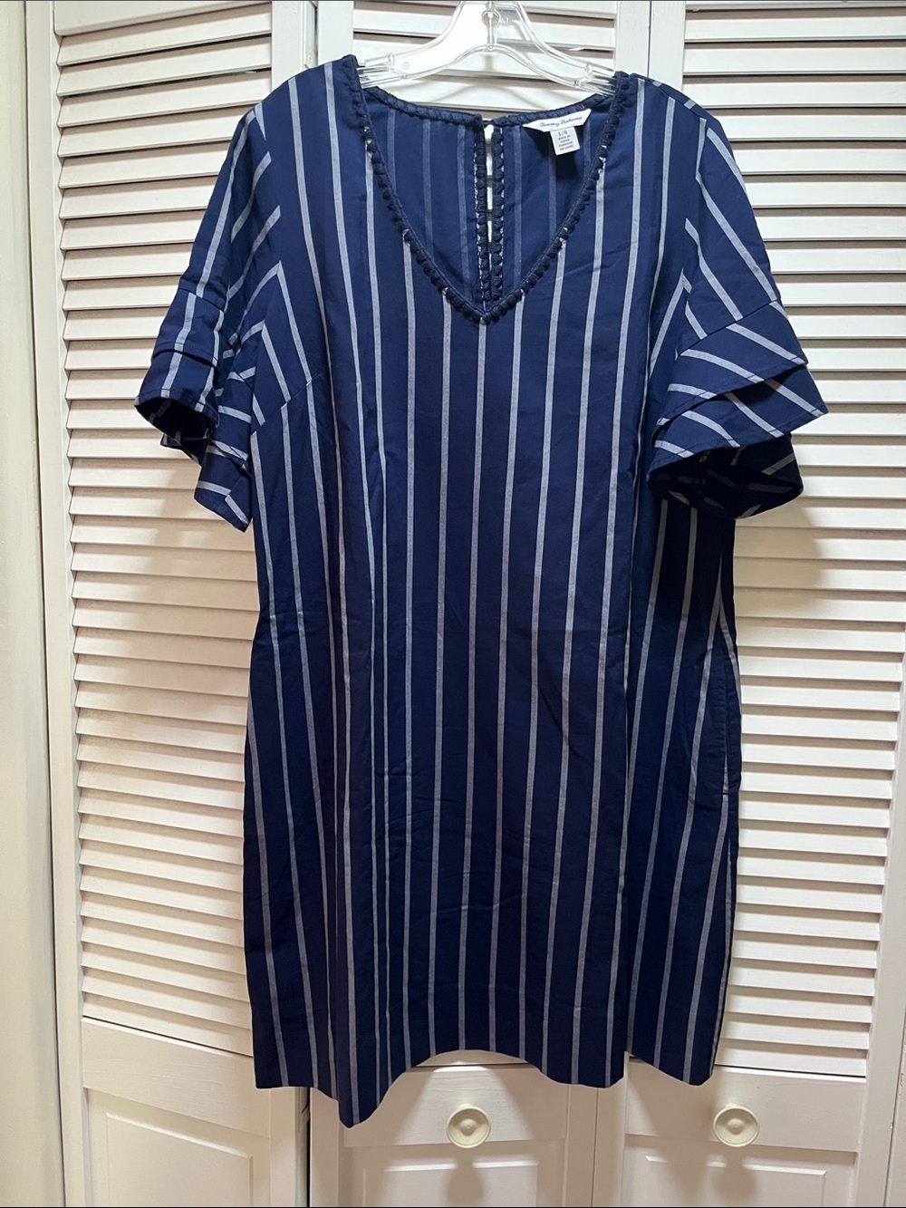 Tommy Bahama Navy and White Striped Dress
